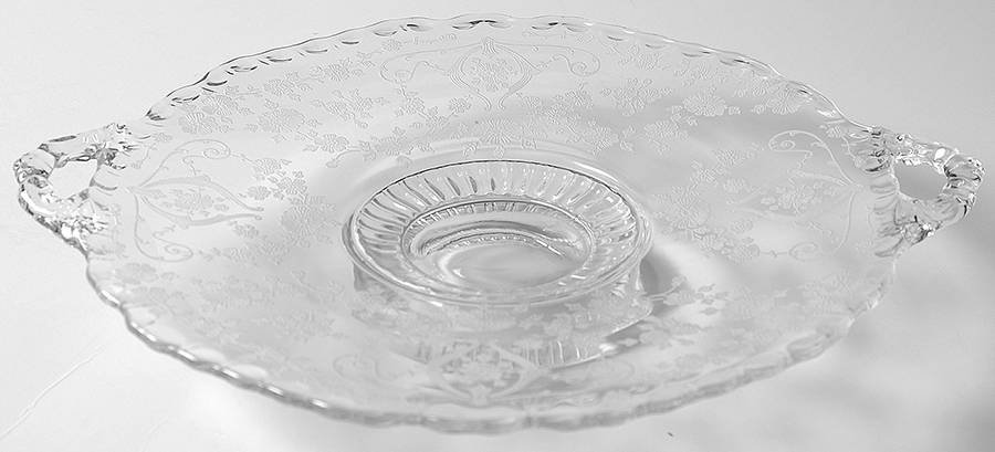 Diane Clear (Stem 3122) 8" Footed Plate by Cambridge-1
