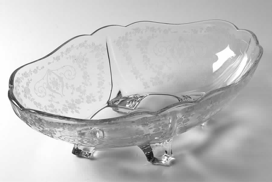 Diane Clear (Stem 3122) 3400 12" 4 Toed Oval Bowl by Cambridge-1