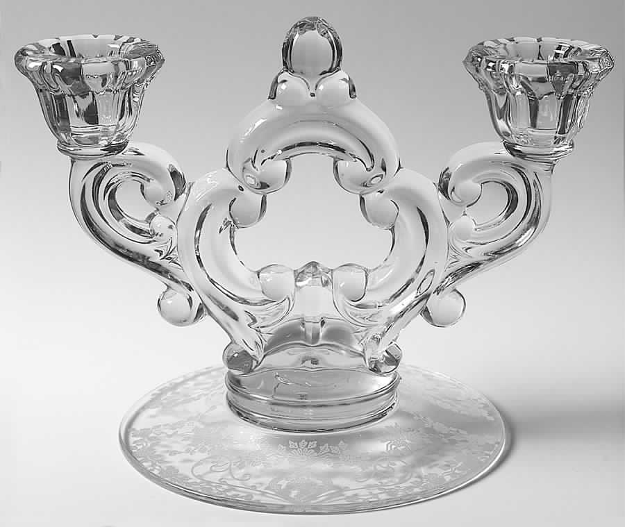 Diane Clear (Stem 3122) 3400/647 2 Light Candlestick (Round Base) by Cambridge-1