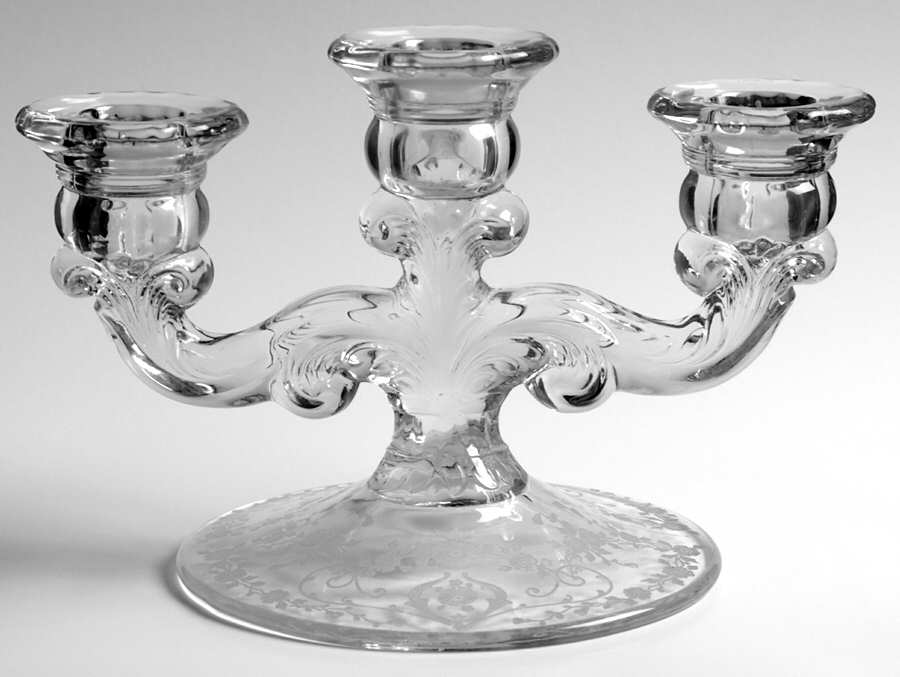 Diane Clear (Stem 3122) 3 Light Candlestick by Cambridge-1