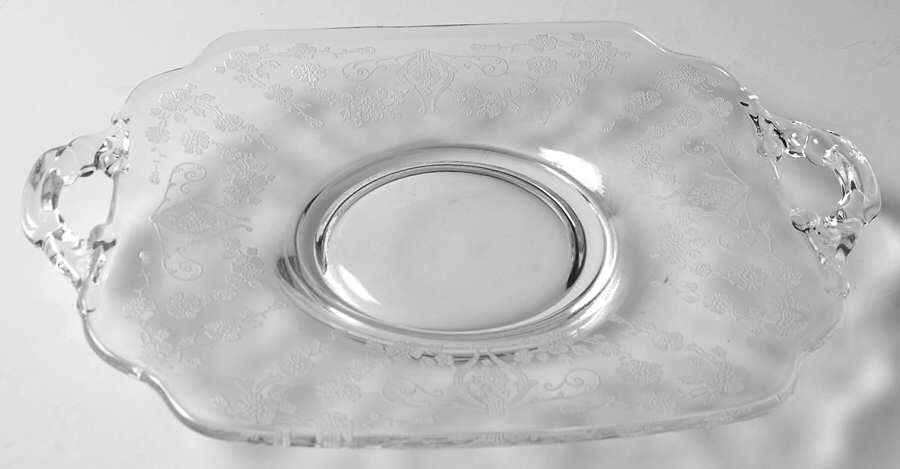 Diane Clear (Stem 3122) 3400/1181 Handled Bon Bon Plate by Cambridge-1