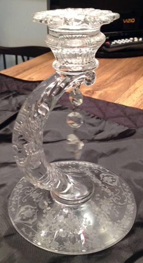Diane Clear (Stem 3122) Martha/497 Single Candlestick with Prism by Cambridge-1