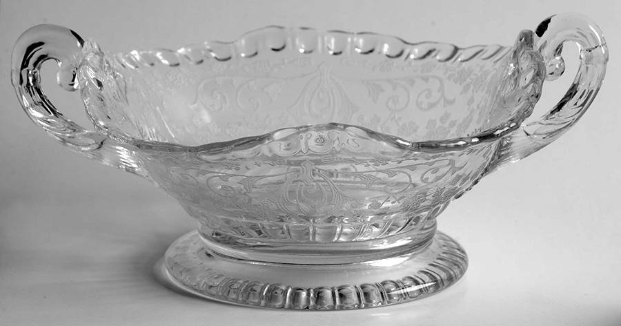 Diane Clear (Stem 3122) Handled Open Candy Dish by Cambridge-1