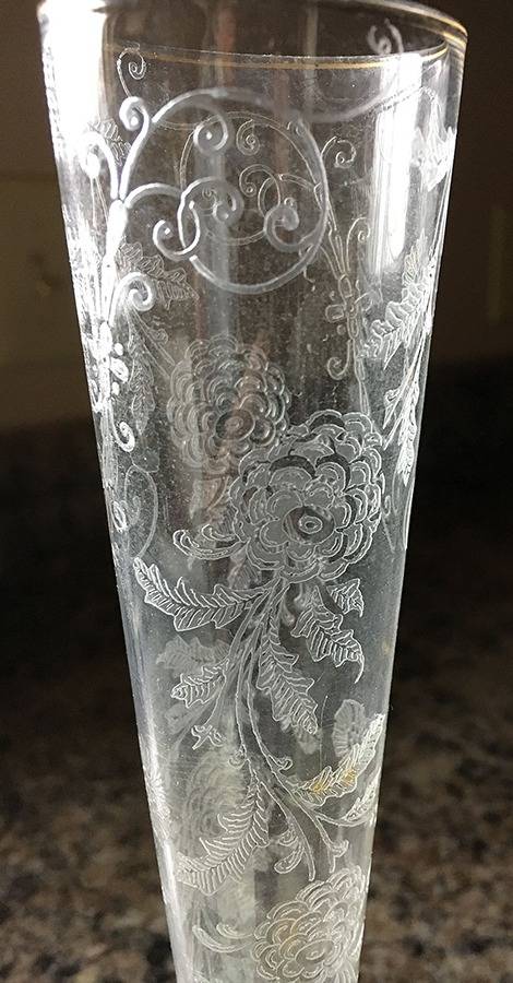 Elaine Clear (Gold Trim, Stem 3500) 10" Footed Bud Vase by Cambridge-1