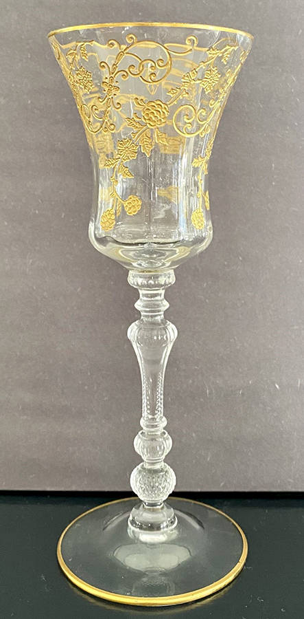Elaine Clear (Gold Encrusted, Stem 3500) Wine Glass by Cambridge-1