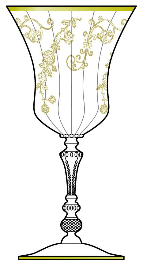 Elaine Clear (Gold Encrusted, Stem 3500) Water Goblet by Cambridge-1