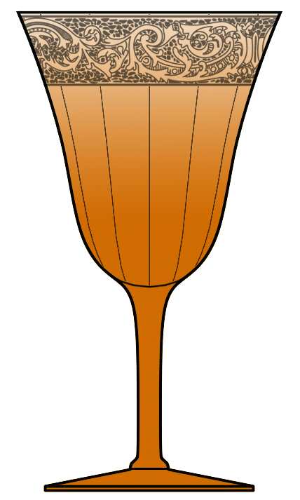 Florentine Amber (No Trim, Stem 3060) Water Goblet by Cambridge-1