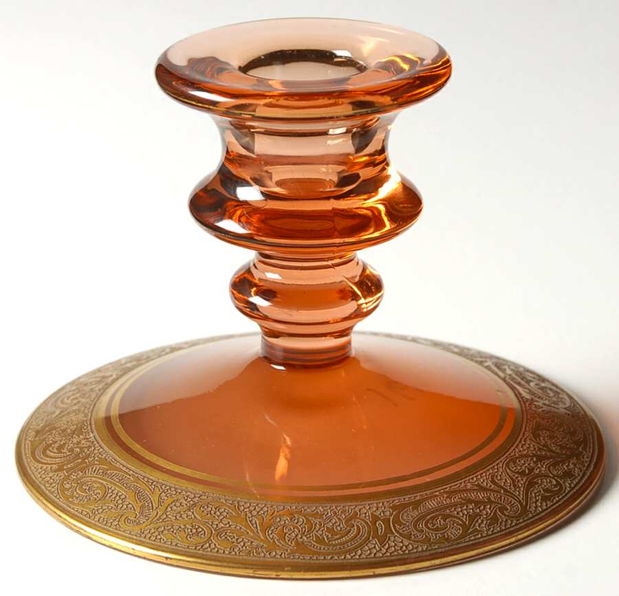 Florentine Dark Amber(Gold Encrusted, 3060) 3" Single Light Candlestick by Cambridge-1
