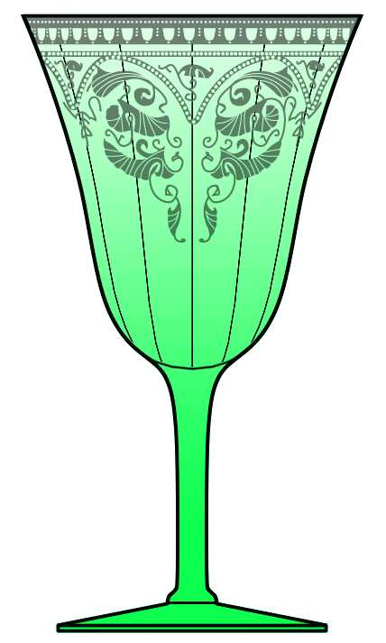 Etch 704 Apple Green (Stem 3060) Water Goblet by Cambridge-1
