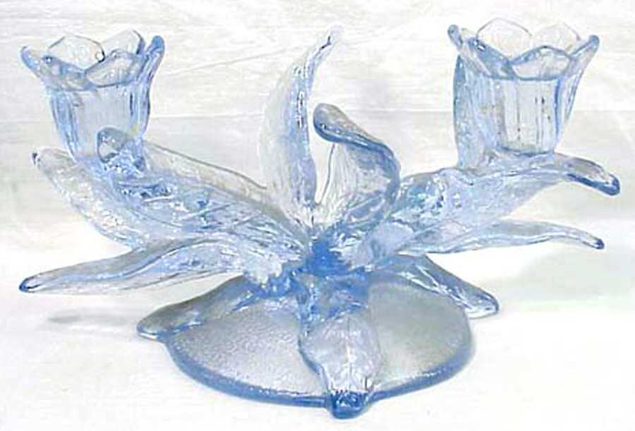 Everglade Blue Double Light Candlestick by Cambridge-1