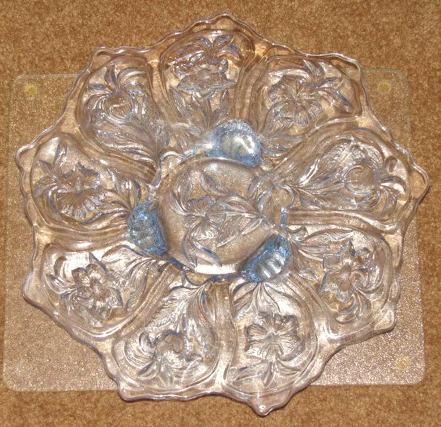 Everglade Blue Footed Cake Plate by Cambridge-1