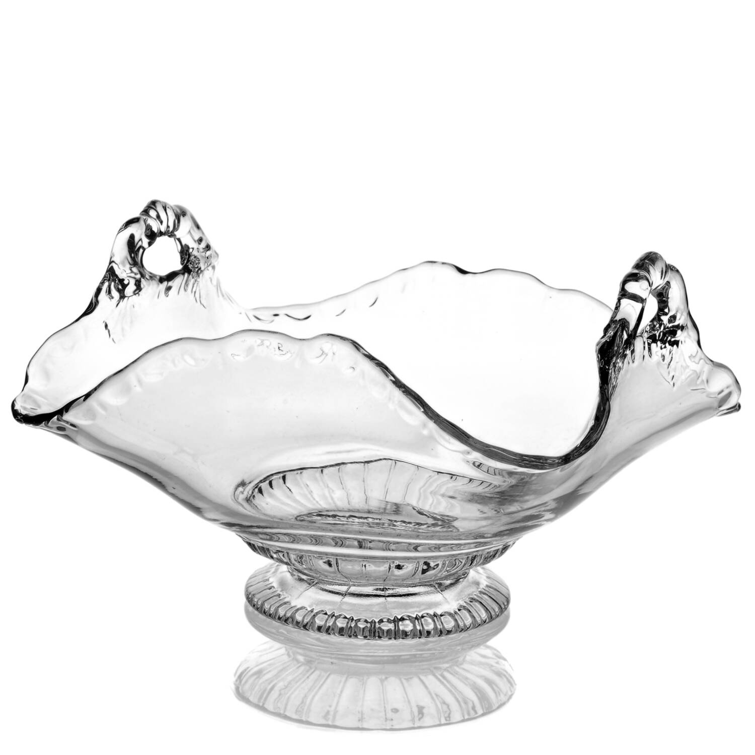 Gadroon Clear 6" Basket with 2 Handles by Cambridge-1