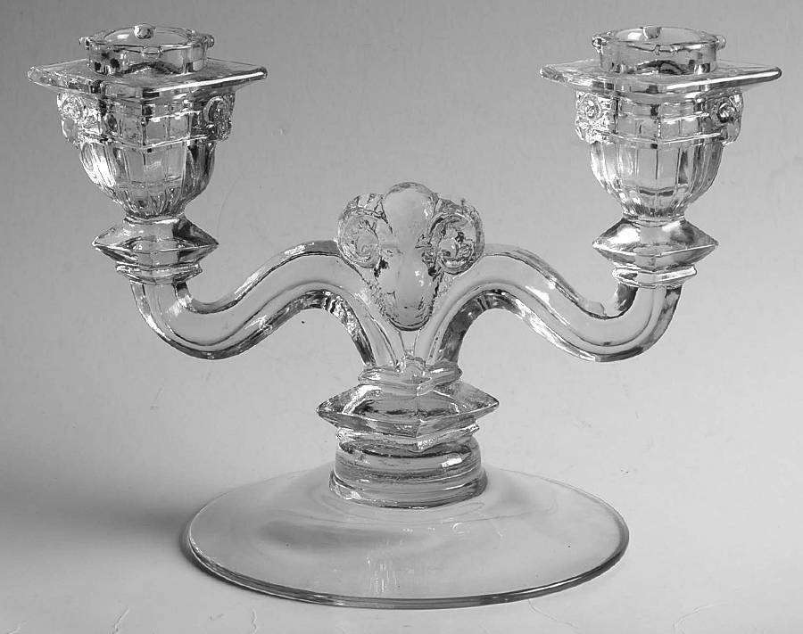 Gadroon Clear 3500 Shape Double Light Candlestick by Cambridge-1
