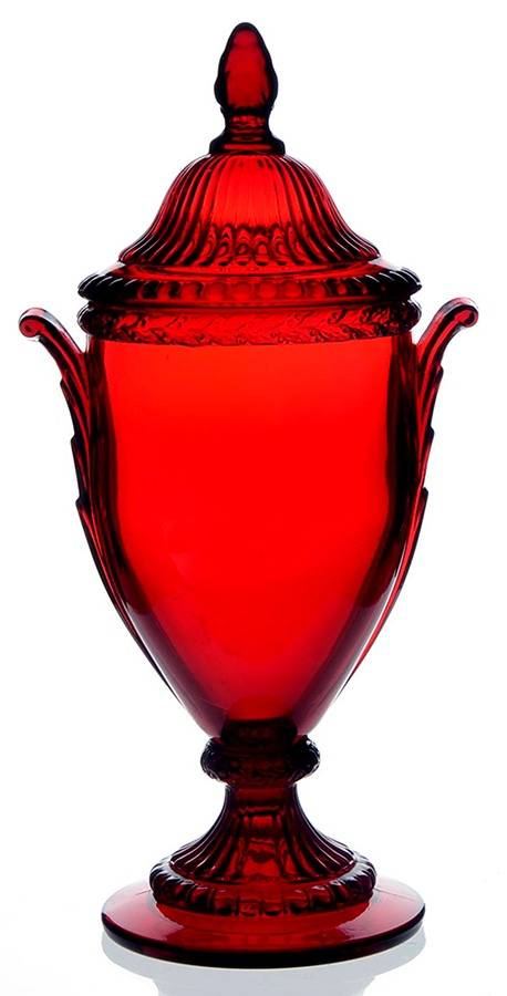 Gadroon Ruby 10" Footed Urn & Lid by Cambridge-1
