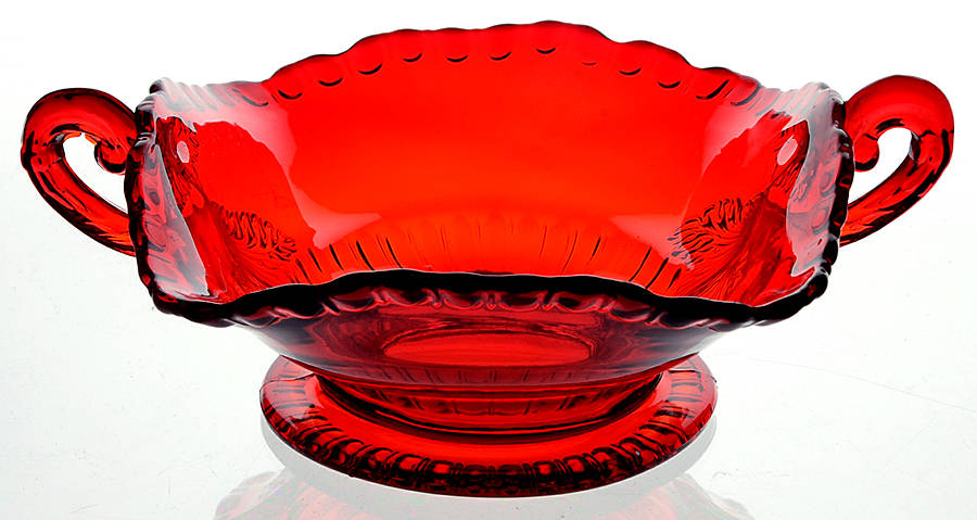 Gadroon Ruby Handled Open Candy Dish by Cambridge-1