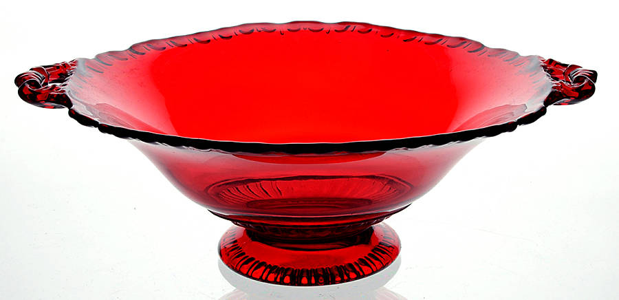 Gadroon Ruby Round Low Handled Comport (Height X Width) by Cambridge-1