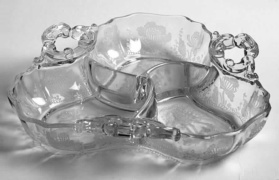 Gloria Clear (Stem 3130) 3400/91 3 Part Candy/Relish by Cambridge-1