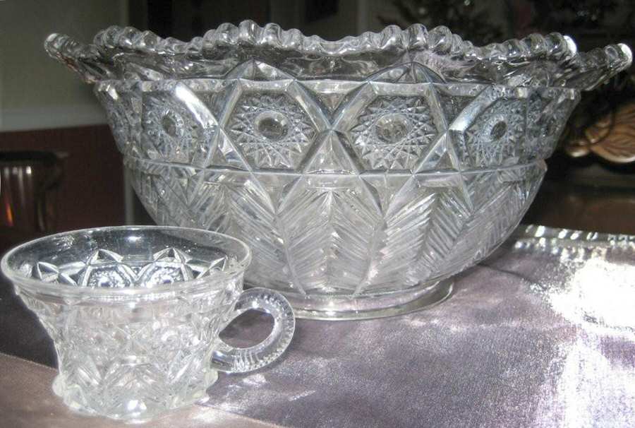 Inverted Feather Punch Bowl by Cambridge-1