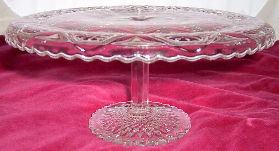 Inverted Feather 10" Footed Cake Salver Plate by Cambridge-1