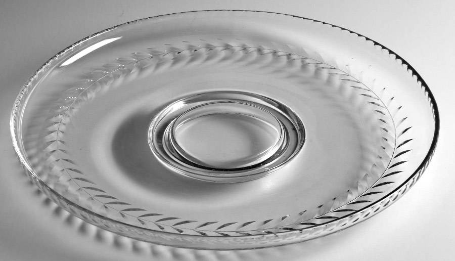 Laurel Wreath Clear (Stem 3700) 13" Torte Plate by Cambridge-1