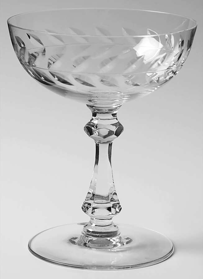Laurel Wreath Clear (Stem 3700) Champagne/Tall Sherbet by Cambridge-1