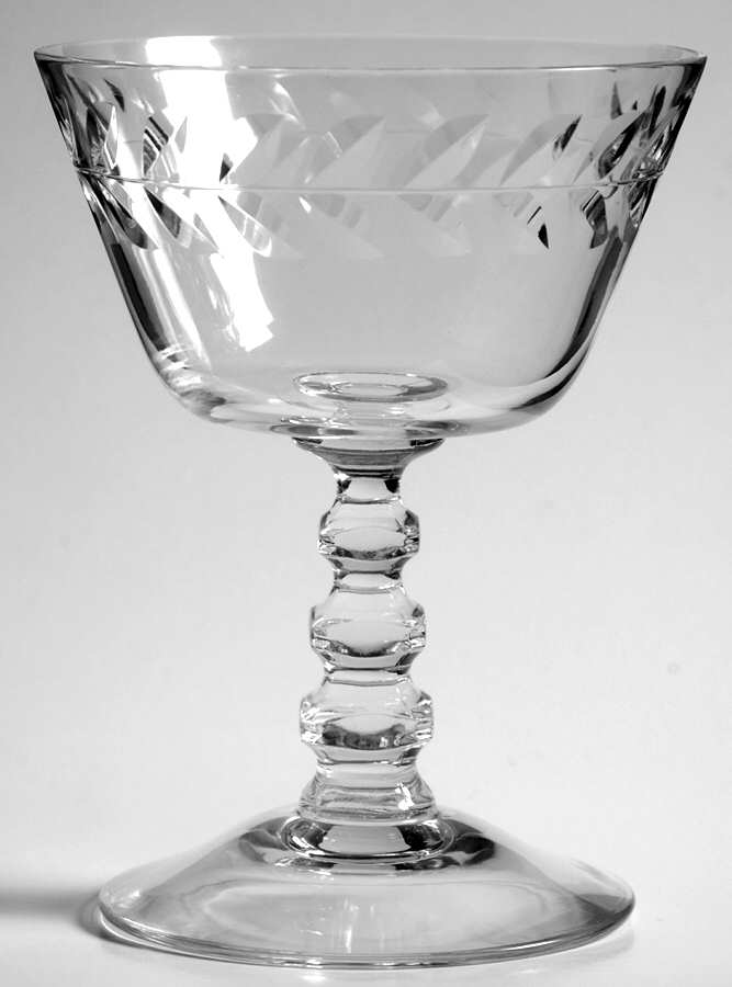 Laurel Wreath Clear (Stem 3139) Champagne/Tall Sherbet by Cambridge-1