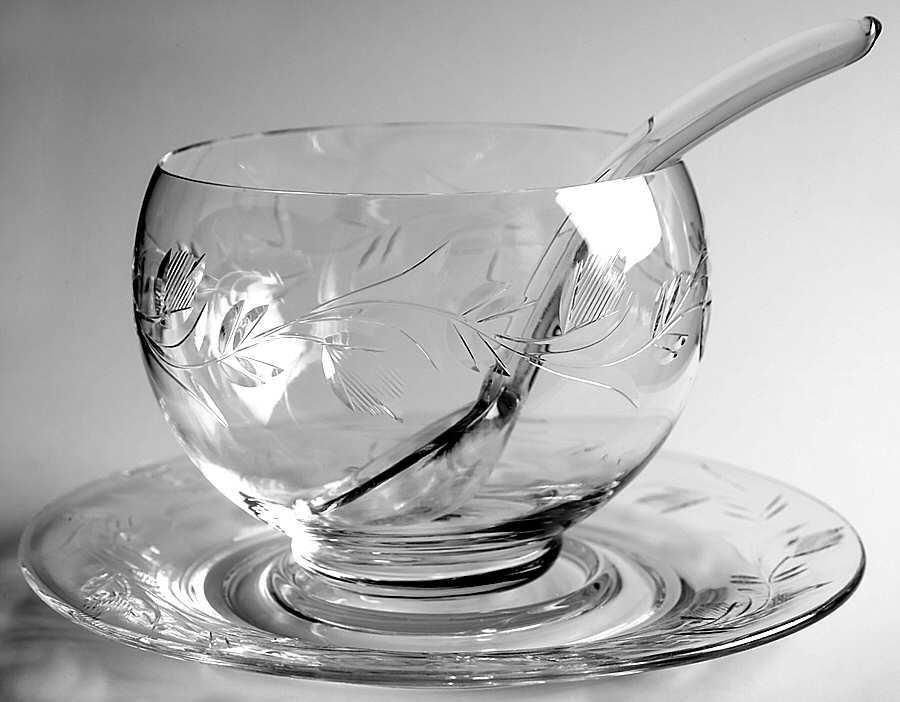 Lynbrook Mayonnaise Bowl, Underplate and Ladle by Cambridge-1