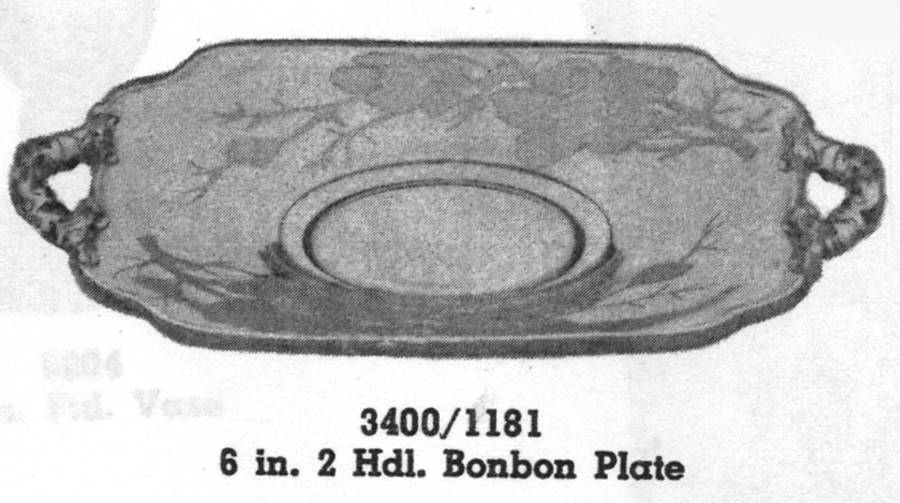 Magnolia Clear 3400/1181 Handled Bon Bon Plate by Cambridge-1