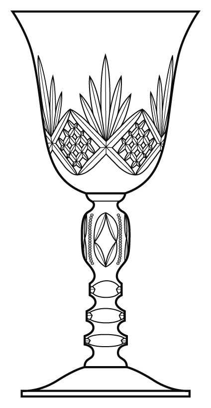 Mansard (Stem #3132) Water Goblet by Cambridge-1
