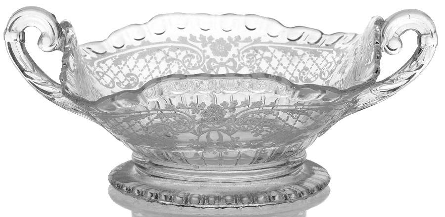 Minerva Clear (Stem 3500) Handled Open Candy Dish by Cambridge-1