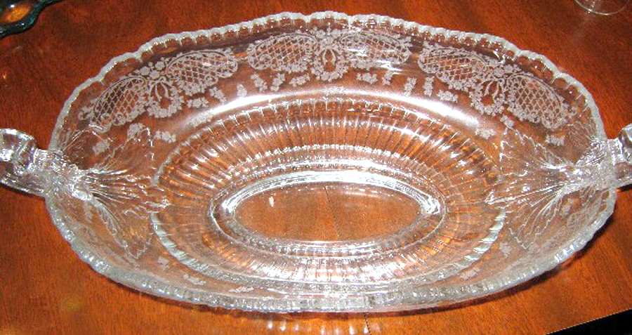 Minerva Clear (Stem 3500) 16" Oval Handled Footed Bowl by Cambridge-1