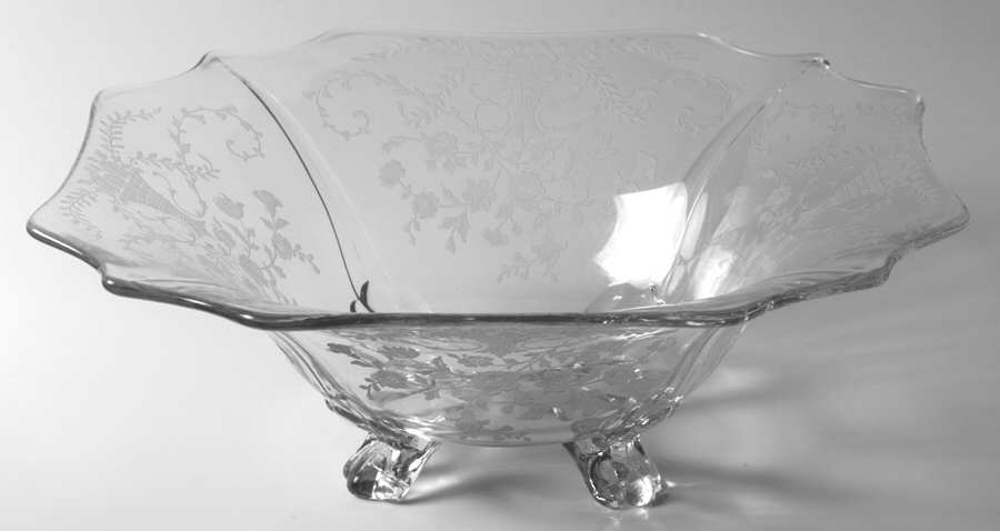 Portia Clear (Stem 3121) #3400 12" Square 4 Toed Bowl by Cambridge-1