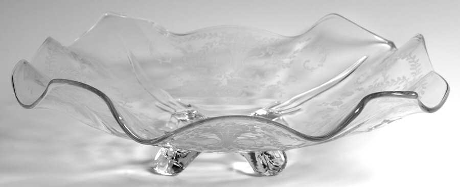 Portia Clear (Stem 3121) 3400 13" 4 Toed Fancy Edge Bowl by Cambridge-1