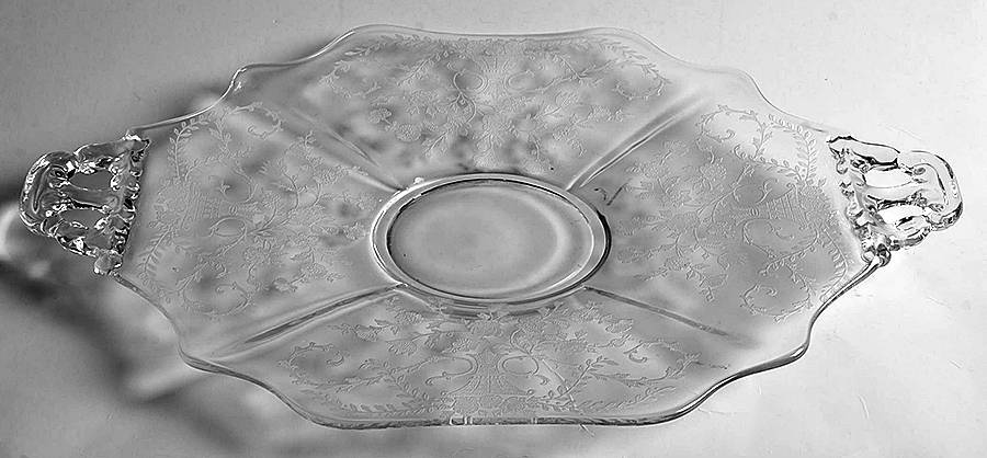 Portia Clear (Stem 3121) 14" 2 Handled Plate (Shape 3400) by Cambridge-1
