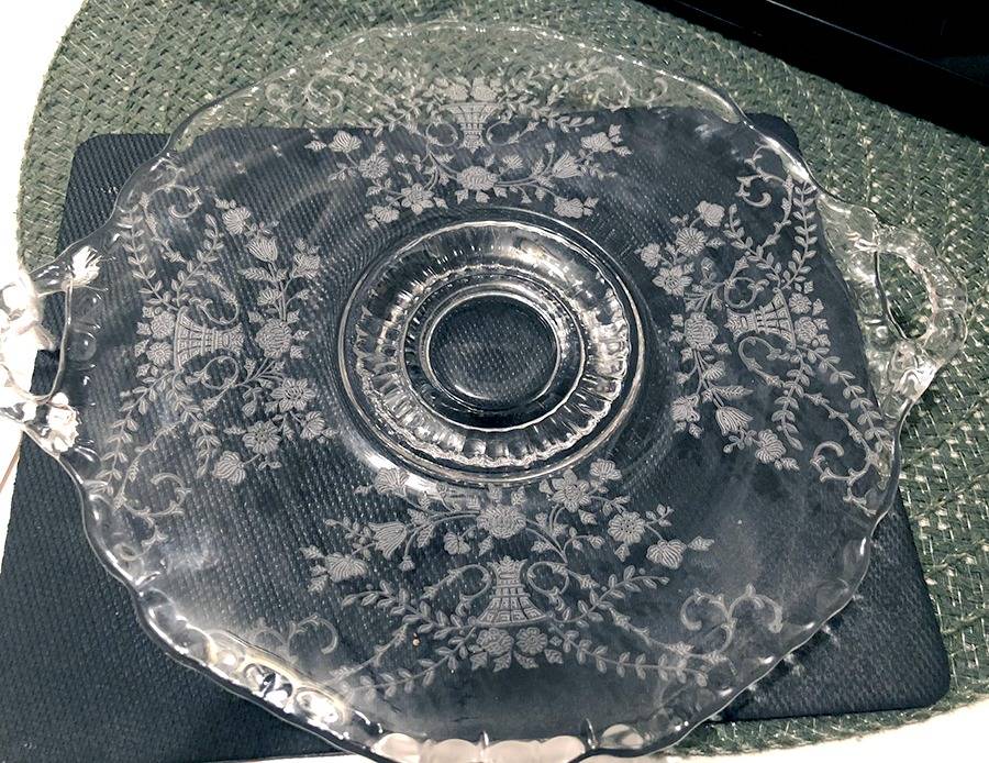 Portia Clear (Stem 3121) 8" Footed Plate by Cambridge-1