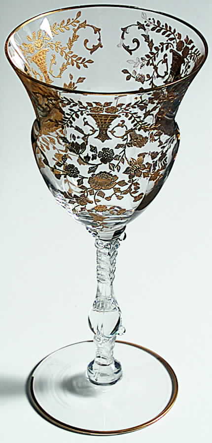 Portia (3126, Gold Etched) Water Goblet by Cambridge-1