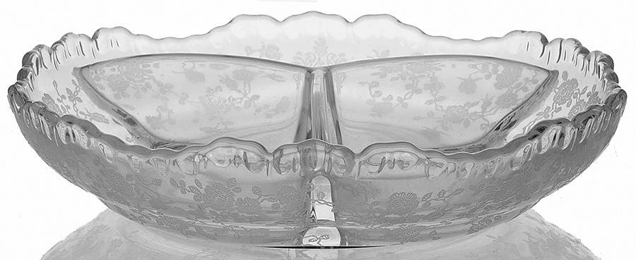 Rose Point Clear 6" Round 3 Part Relish by Cambridge-1
