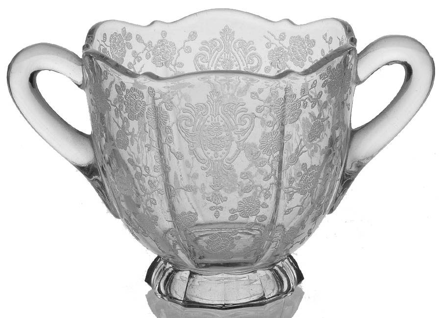 Rose Point Clear Mini Open Sugar by Cambridge-1