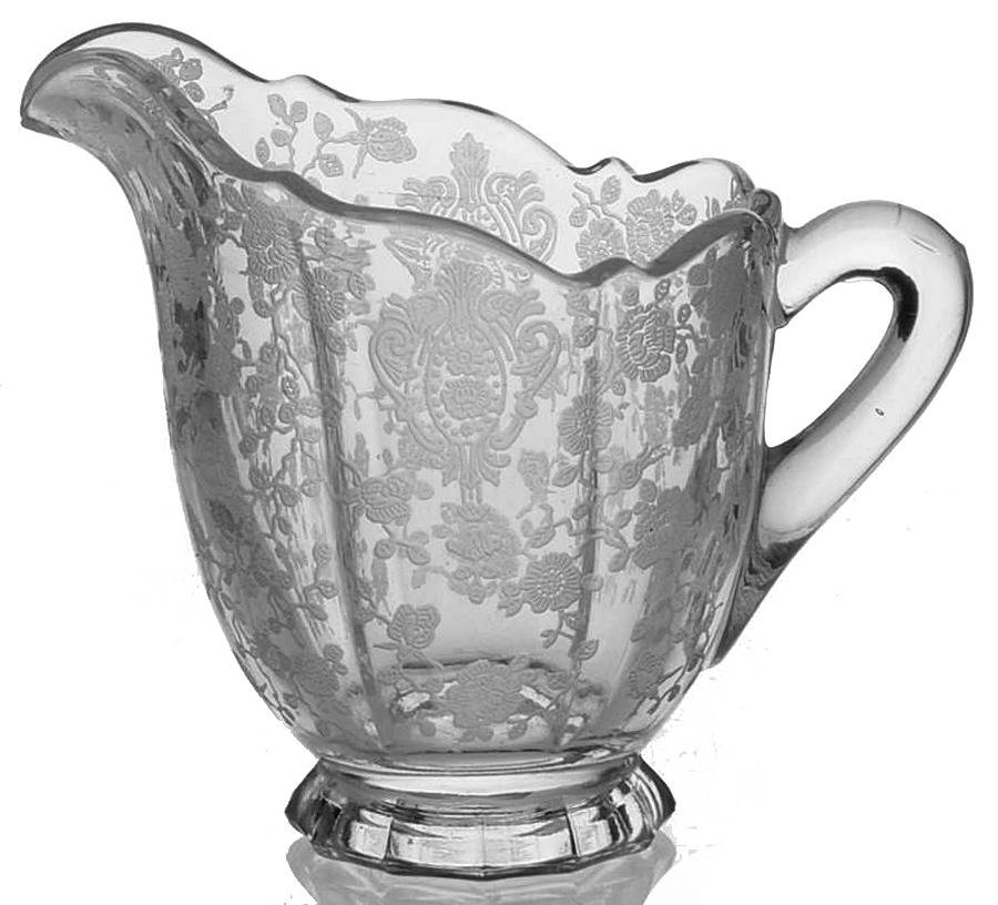 Rose Point Clear Individual Creamer Shape 3900 by Cambridge-1