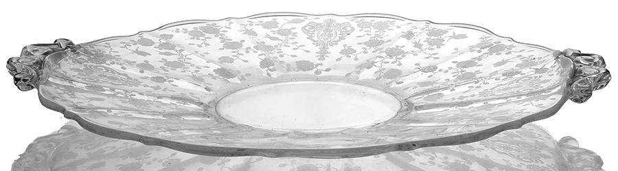 Rose Point Clear Handled Cake Plate by Cambridge-1