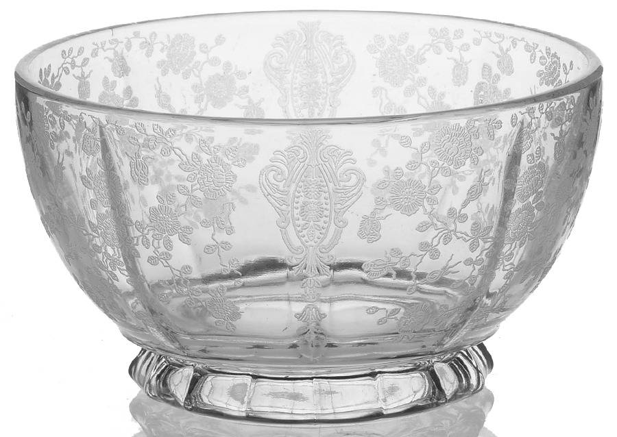 Rose Point Clear Footed Candy Box No Lid by Cambridge-1