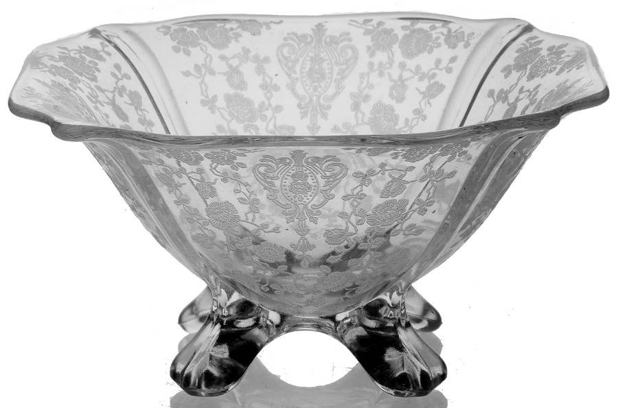 Rose Point Clear 3400 4 Toed Comport No Handles by Cambridge-1