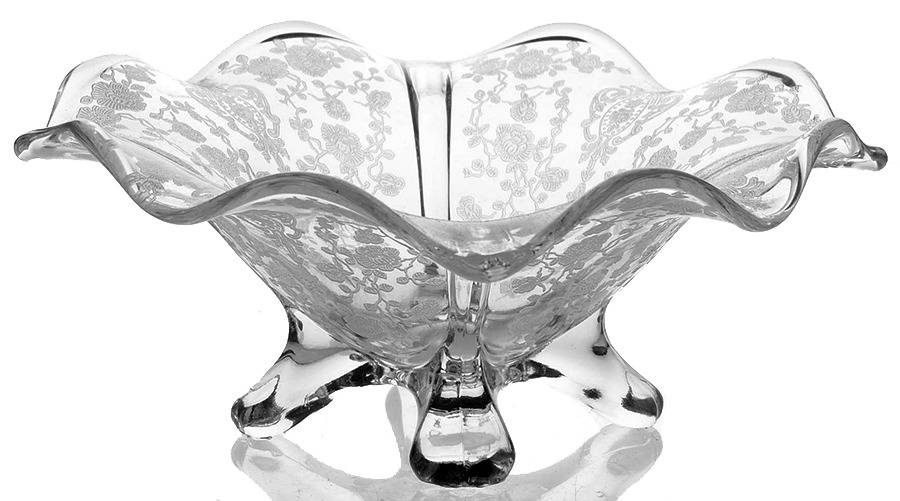 Rose Point Clear 3400/202 Crimped 4-Toed Bon Bon by Cambridge-1