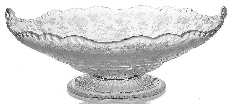 Rose Point Clear 12" Footed Bowl by Cambridge-1