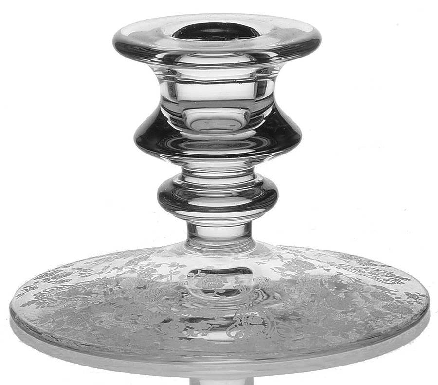 Rose Point Clear 3" Single Light Candlestick by Cambridge-1
