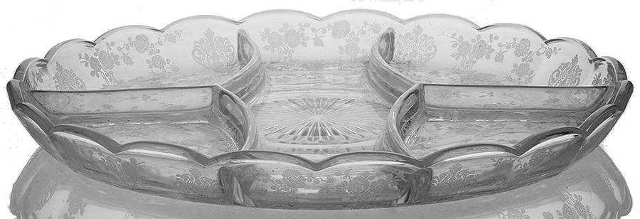 Rose Point Clear 10" Round 5 Part Relish by Cambridge-1