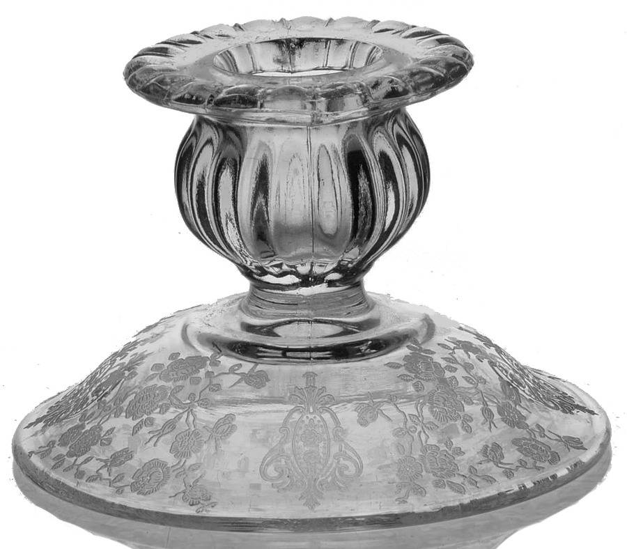 Rose Point Clear 2" Candlestick (Shape 3500) by Cambridge-1
