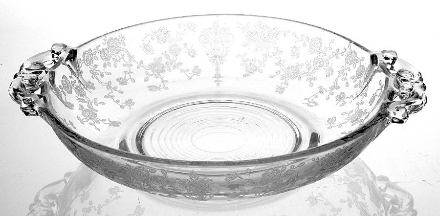 Rose Point Clear Handled Nappy by Cambridge-1