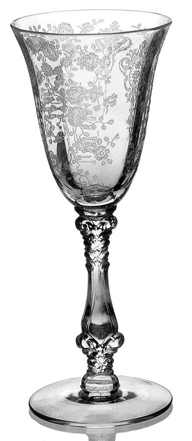 Rose Point Clear Wine Glass by Cambridge-1