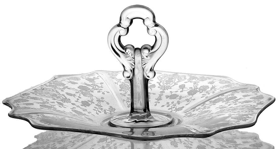 Rose Point Clear 3400/10 Center Handled Tray by Cambridge-1
